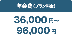 年会費（プラン料金）36,000円〜96,000円