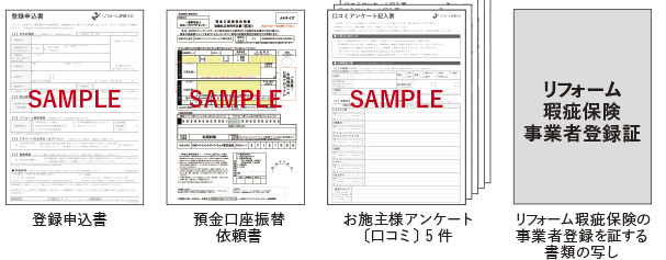 画像：登録申込書・預金口座振替依頼書等サンプル